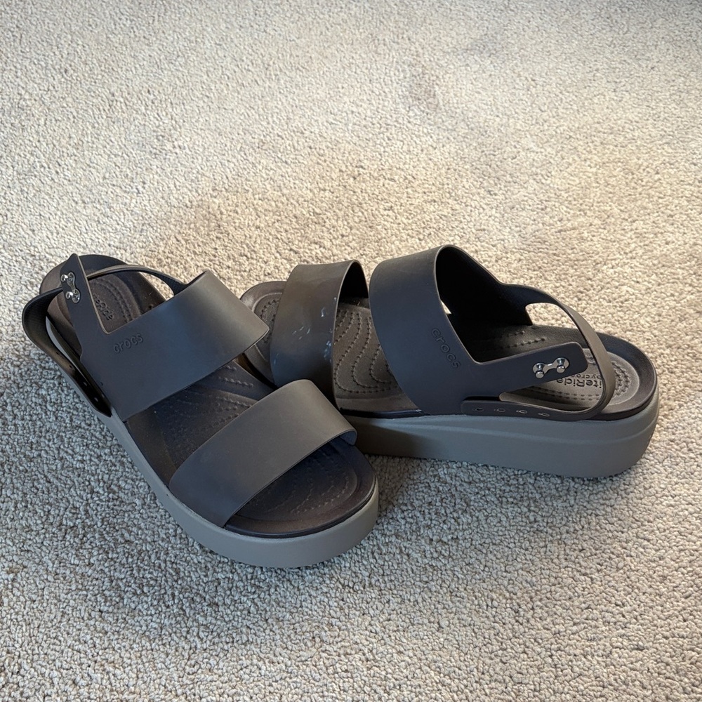 CROCS Dark Gray Platform Sandals